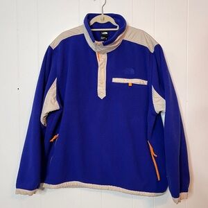The North Face Men's Royal Arch 1/4 Snap Blue Fleece Pullover Jacket Size XXL